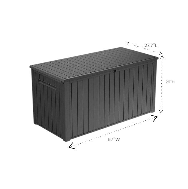 170 Gal. Resin Deck Box Large Indoor/Outdoor Storage