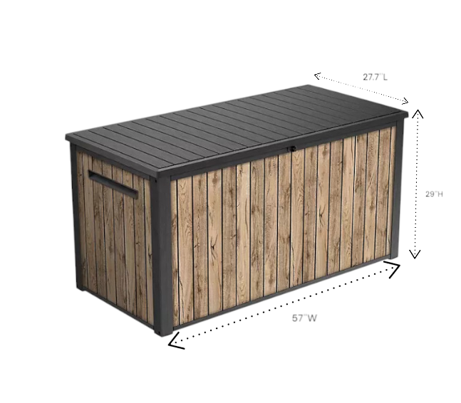 170 Gal. Resin Deck Box Large Indoor/Outdoor Storage