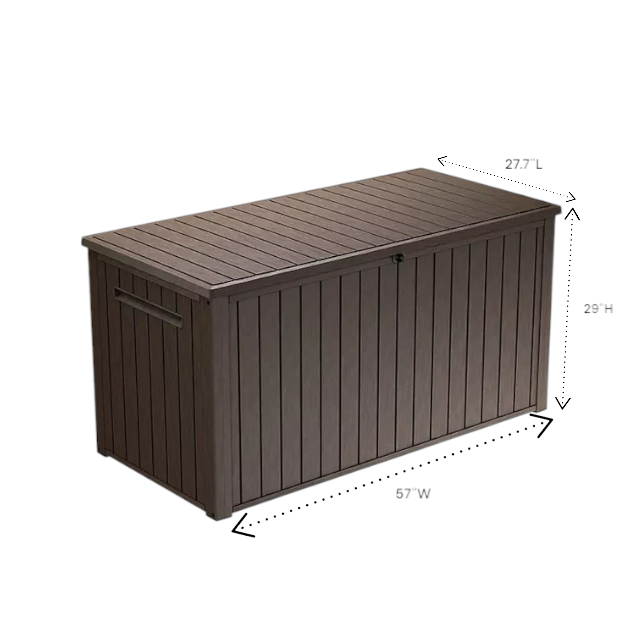 170 Gal. Resin Deck Box Large Indoor/Outdoor Storage