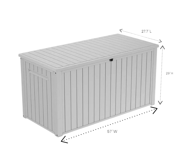 170 Gal. Resin Deck Box Large Indoor/Outdoor Storage