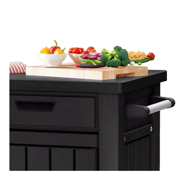 Outdoor Grill Table, Buffet, Entertainment and Storage Cabinet w/ Drawers, Graphite Gray