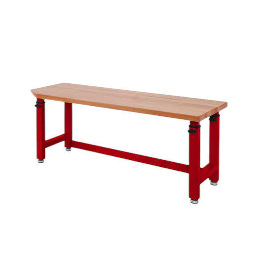 Seville Classics® UltraHD® Height Adjustable Heavy Duty Workbench With Solid Wood Top, 72" W x 25" D