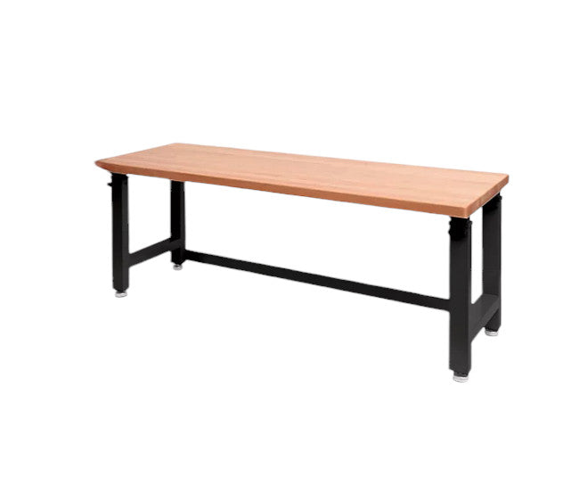 Seville Classics® UltraHD® Height Adjustable Heavy Duty Workbench With Solid Wood Top, 72" W x 25" D