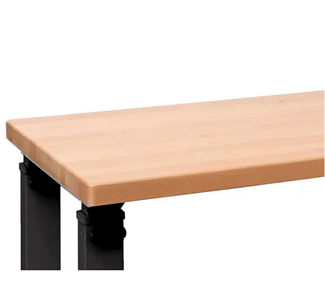 Seville Classics® UltraHD® Height Adjustable Heavy Duty Workbench With Solid Wood Top, 72" W x 25" D