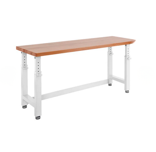 Seville Classics® UltraHD® Height Adjustable Heavy Duty Workbench With Solid Wood Top, 72" W x 25" D