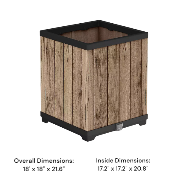 Signature Collection 18" Resin Square Tall Planter