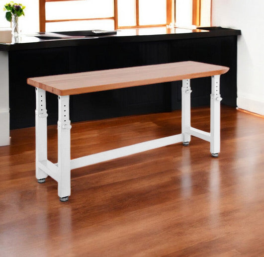 Seville Classics® UltraHD® Height Adjustable Heavy Duty Workbench With Solid Wood Top, 72" W x 25" D