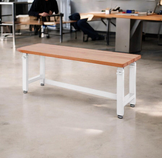 Seville Classics® UltraHD® Height Adjustable Heavy Duty Workbench With Solid Wood Top, 72" W x 25" D