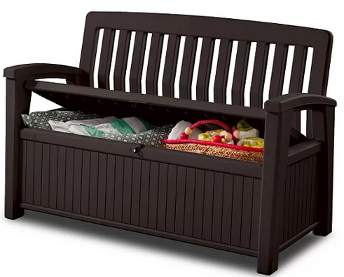 Keter 60-Gallon All-Weather Outdoor Patio Storage Bench