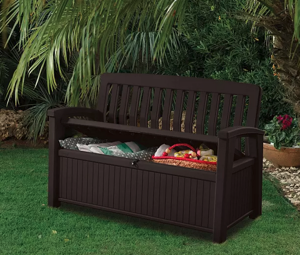 Keter 60-Gallon All-Weather Outdoor Patio Storage Bench